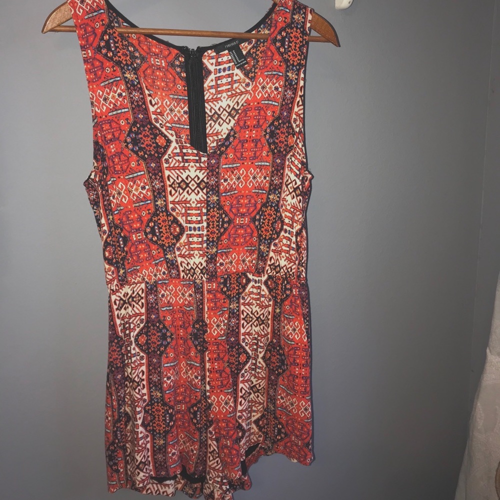 Forever 21 Patterned Romper
